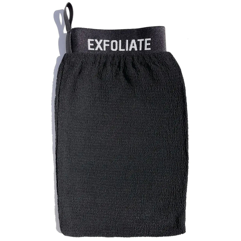 The best exfoliating mitt for glowing soft skin. Exfoliate dead skin cells, dryness, keratosis pilaris, ingrown hairs, breakouts.