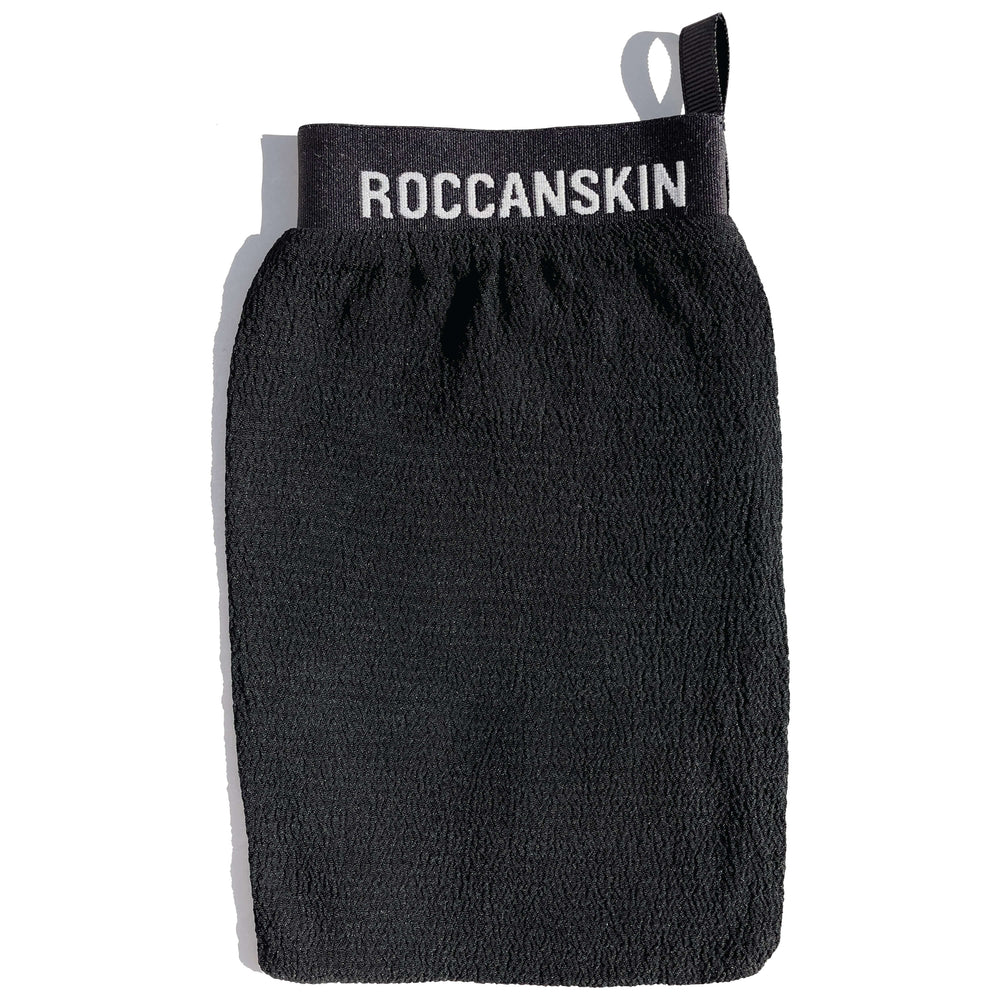 ROCCANSKIN™ offers spa-level exfoliation that lifts off dead skin cells to unveil your skin's natural glow and softness. Our best-seller combats dryness, keratosis pilaris, impurities, uneven skin tone, and promotes collagen production, and skincare absorption. With a gentle, non-stripping texture and a luxurious elastic band unlike others, ROCCANSKIN™ is the gift of great skin and self-care.